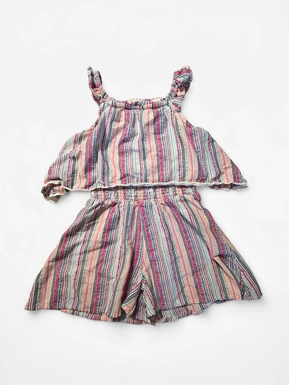 Girls Large Striped Romper